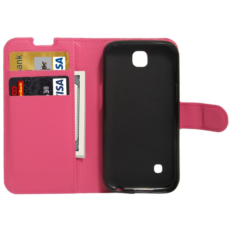 For LG K3 / LS450 Litchi Texture Horizontal Flip PU Leather Case with Holder & Card Slots & Wallet