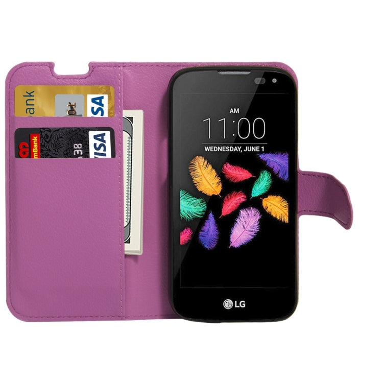 For LG K3 / LS450 Litchi Texture Horizontal Flip PU Leather Case with Holder & Card Slots & Wallet