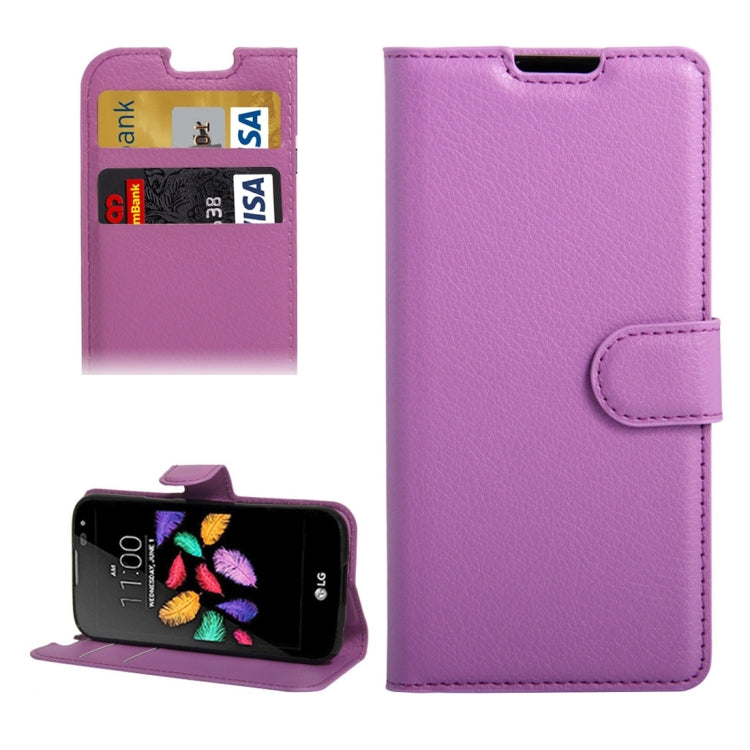 For LG K3 / LS450 Litchi Texture Horizontal Flip PU Leather Case with Holder & Card Slots & Wallet