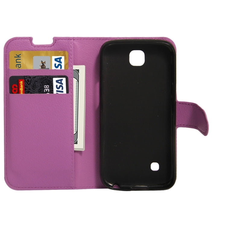 For LG K3 / LS450 Litchi Texture Horizontal Flip PU Leather Case with Holder & Card Slots & Wallet