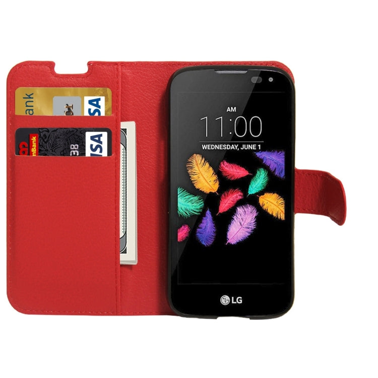 For LG K3 / LS450 Litchi Texture Horizontal Flip PU Leather Case with Holder & Card Slots & Wallet