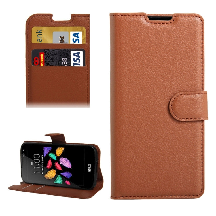 For LG K3 / LS450 Litchi Texture Horizontal Flip PU Leather Case with Holder & Card Slots & Wallet