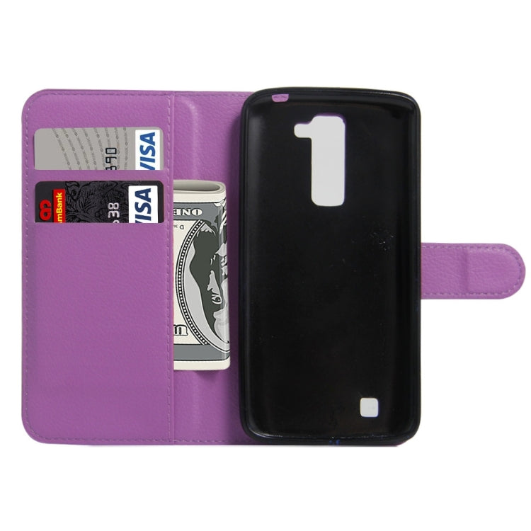 For LG K7 Litchi Texture Horizontal Flip Leather Case with Magnetic Buckle & Holder & Card Slots & Wallet