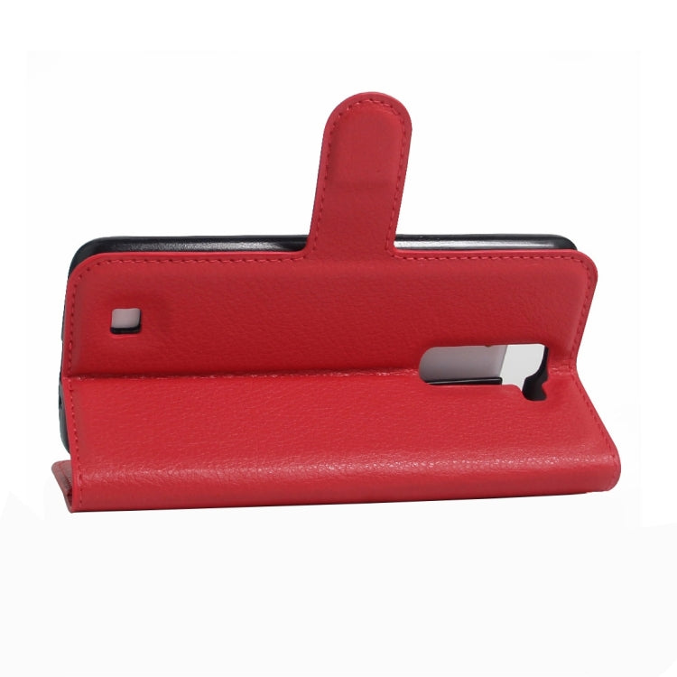 For LG K7 Litchi Texture Horizontal Flip Leather Case with Magnetic Buckle & Holder & Card Slots & Wallet