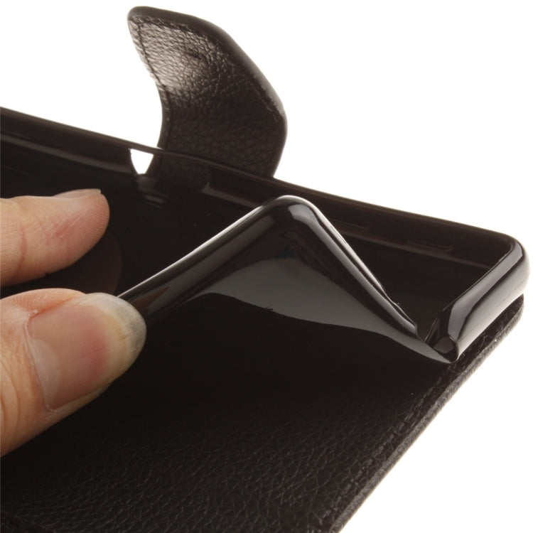 For Sony Xperia X Litchi Texture Horizontal Flip PU Leather Case with Holder & Card Slots & Wallet & Photo Frame & Lanyard