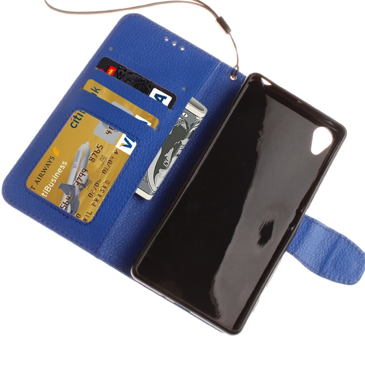 For Sony Xperia X Litchi Texture Horizontal Flip PU Leather Case with Holder & Card Slots & Wallet & Photo Frame & Lanyard