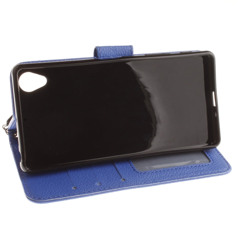 For Sony Xperia X Litchi Texture Horizontal Flip PU Leather Case with Holder & Card Slots & Wallet & Photo Frame & Lanyard