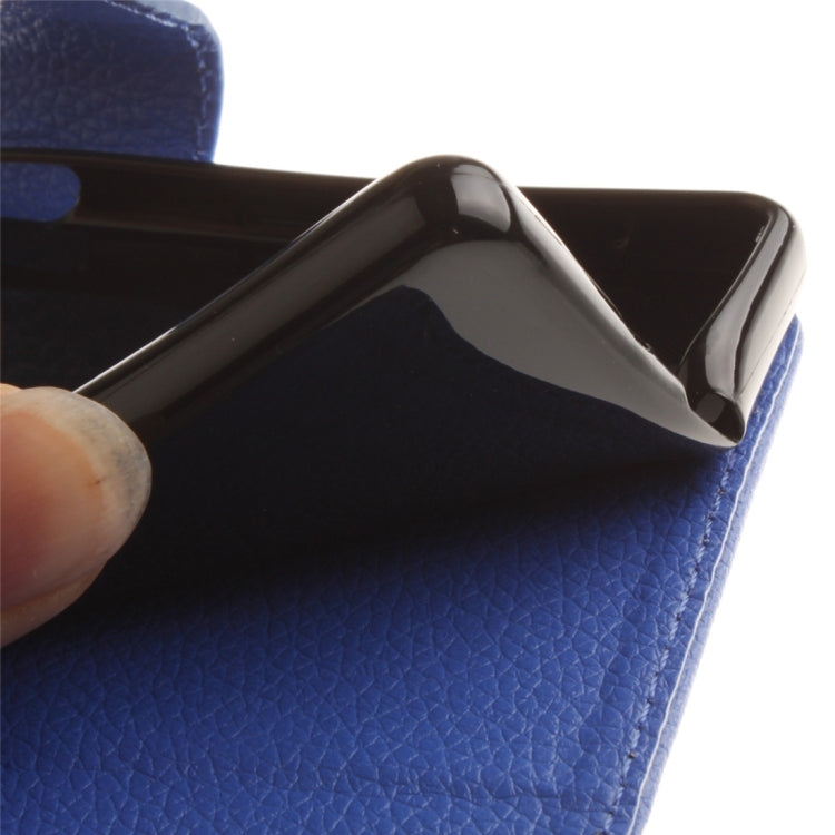 For Sony Xperia X Litchi Texture Horizontal Flip PU Leather Case with Holder & Card Slots & Wallet & Photo Frame & Lanyard