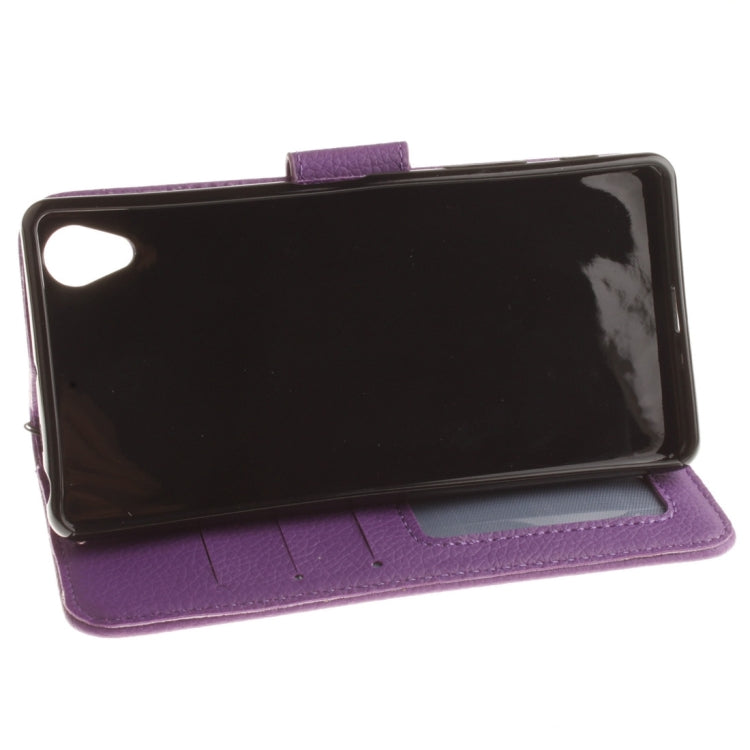 For Sony Xperia X Litchi Texture Horizontal Flip PU Leather Case with Holder & Card Slots & Wallet & Photo Frame & Lanyard