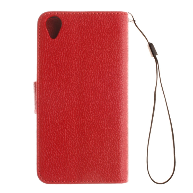 For Sony Xperia X Litchi Texture Horizontal Flip PU Leather Case with Holder & Card Slots & Wallet & Photo Frame & Lanyard
