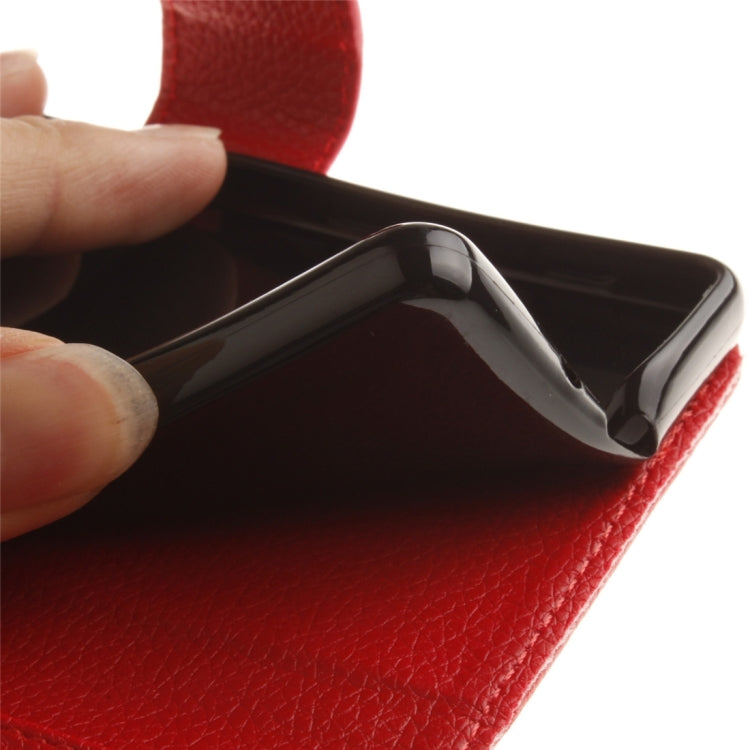 For Sony Xperia X Litchi Texture Horizontal Flip PU Leather Case with Holder & Card Slots & Wallet & Photo Frame & Lanyard