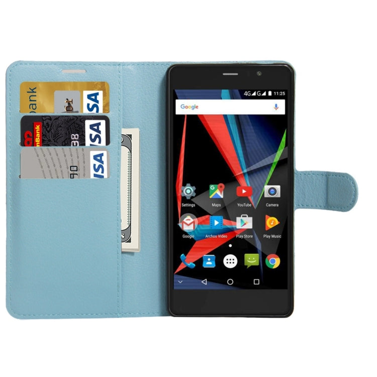 For Archos 55 Diamond Selfie Litchi Texture Horizontal Flip PU Leather Case with Holder & Card Slots & Wallet