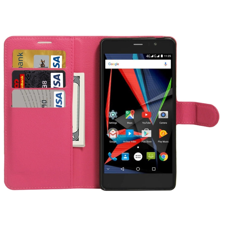 For Archos 55 Diamond Selfie Litchi Texture Horizontal Flip PU Leather Case with Holder & Card Slots & Wallet