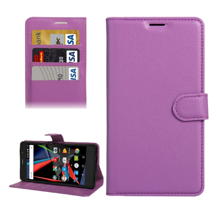 For Archos 55 Diamond Selfie Litchi Texture Horizontal Flip PU Leather Case with Holder & Card Slots & Wallet