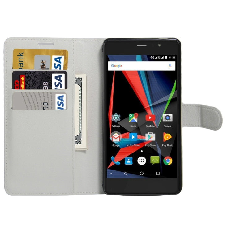 For Archos 55 Diamond Selfie Litchi Texture Horizontal Flip PU Leather Case with Holder & Card Slots & Wallet