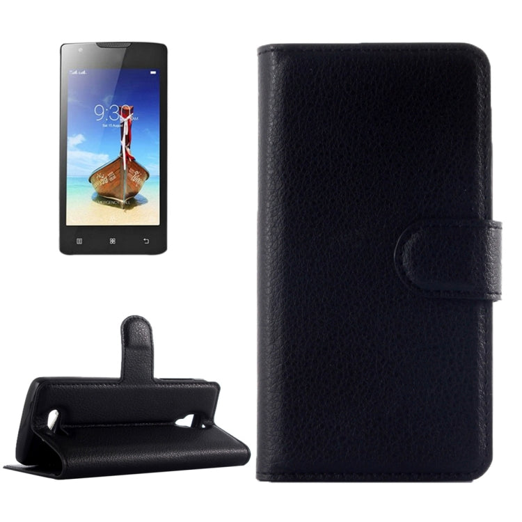 For Lenovo Vibe A Litchi Texture Horizontal Flip Leather Case with Magnetic Buckle & Holder & Card Slots & Wallet