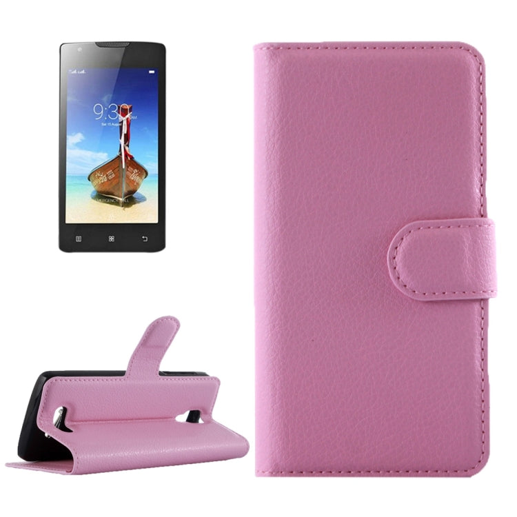 For Lenovo Vibe A Litchi Texture Horizontal Flip Leather Case with Magnetic Buckle & Holder & Card Slots & Wallet