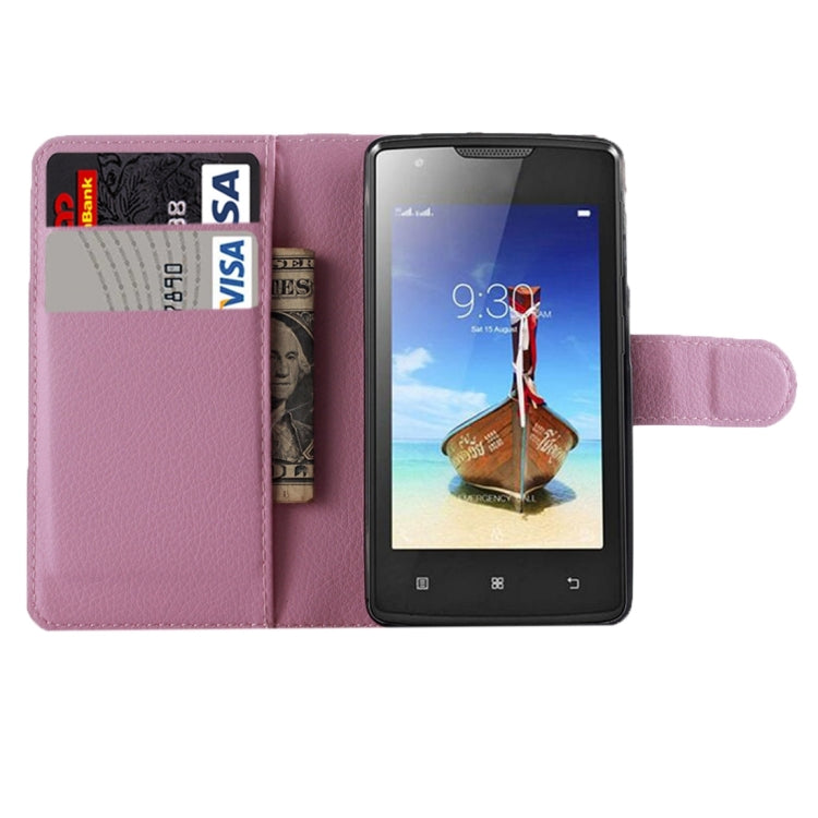 For Lenovo Vibe A Litchi Texture Horizontal Flip Leather Case with Magnetic Buckle & Holder & Card Slots & Wallet