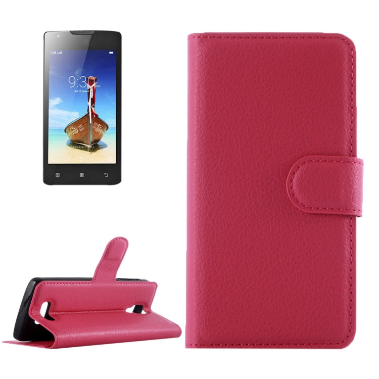 For Lenovo Vibe A Litchi Texture Horizontal Flip Leather Case with Magnetic Buckle & Holder & Card Slots & Wallet
