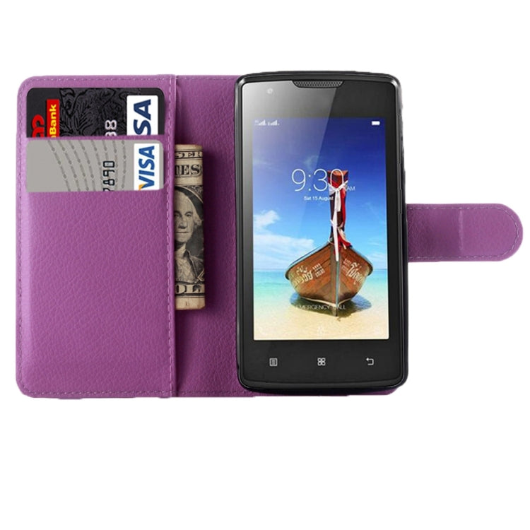 For Lenovo Vibe A Litchi Texture Horizontal Flip Leather Case with Magnetic Buckle & Holder & Card Slots & Wallet