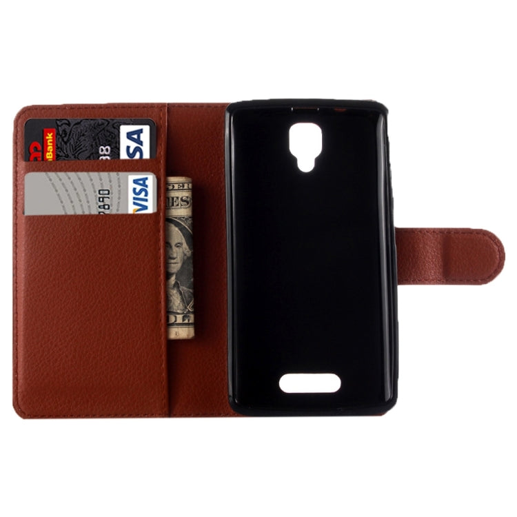 For Lenovo Vibe A Litchi Texture Horizontal Flip Leather Case with Magnetic Buckle & Holder & Card Slots & Wallet