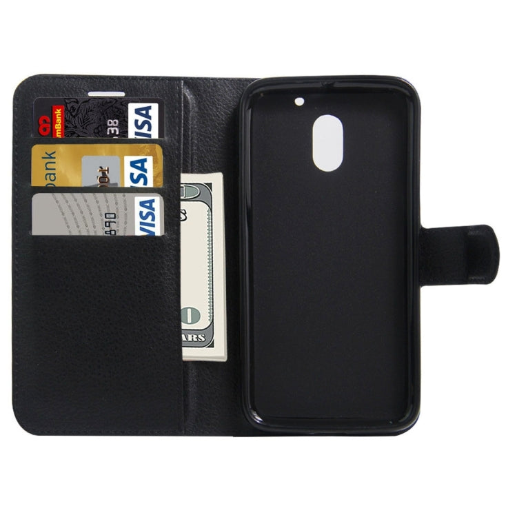 For Motorola Moto E3 Power Litchi Texture Horizontal Flip PU Leather Case with Holder & Card Slots & Wallet