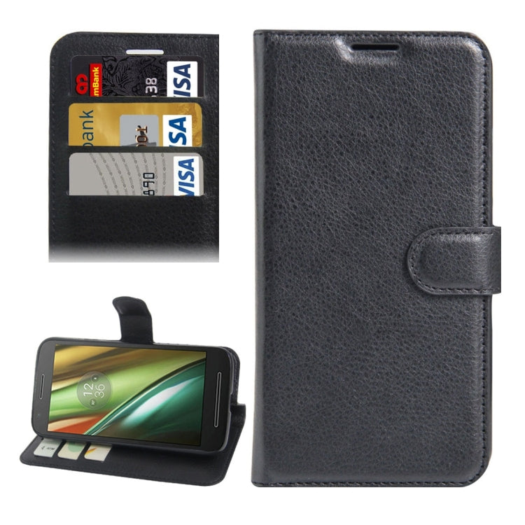 For Motorola Moto E3 Power Litchi Texture Horizontal Flip PU Leather Case with Holder & Card Slots & Wallet