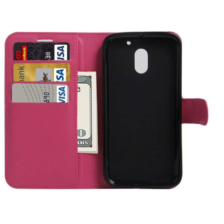 For Motorola Moto E3 Power Litchi Texture Horizontal Flip PU Leather Case with Holder & Card Slots & Wallet