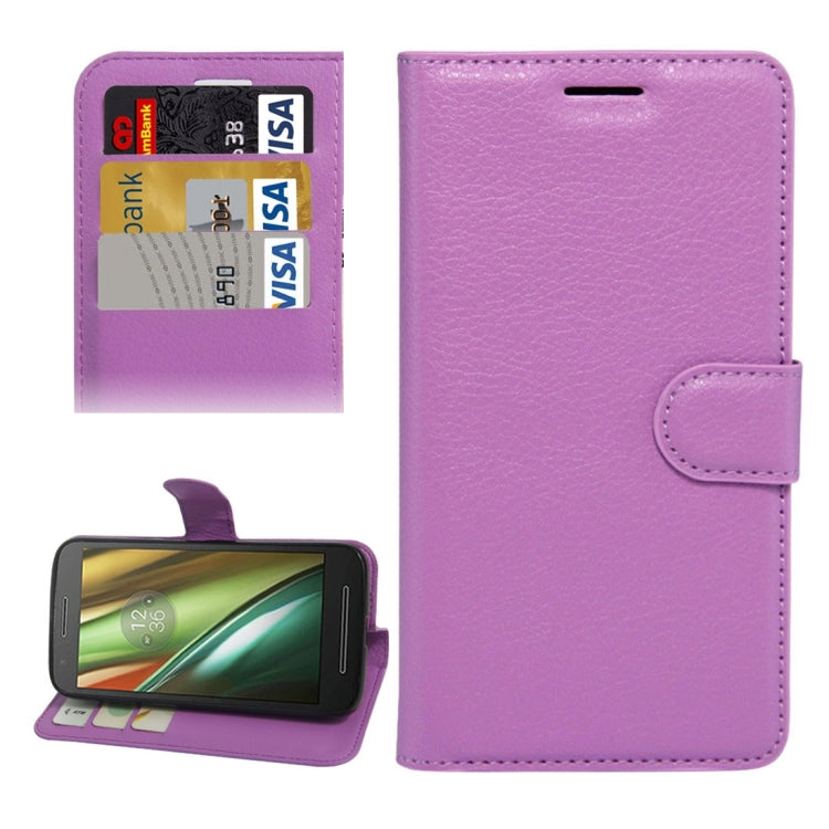 For Motorola Moto E3 Power Litchi Texture Horizontal Flip PU Leather Case with Holder & Card Slots & Wallet