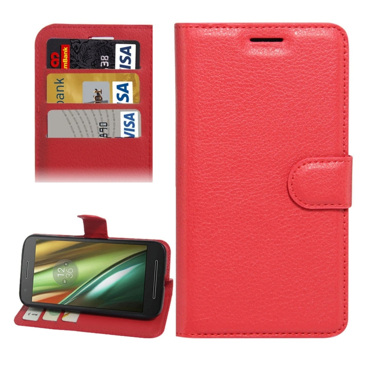 For Motorola Moto E3 Power Litchi Texture Horizontal Flip PU Leather Case with Holder & Card Slots & Wallet