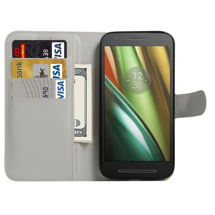 For Motorola Moto E3 Power Litchi Texture Horizontal Flip PU Leather Case with Holder & Card Slots & Wallet