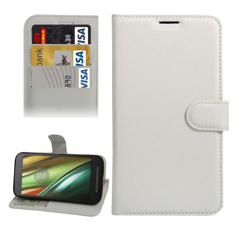For Motorola Moto E3 Power Litchi Texture Horizontal Flip PU Leather Case with Holder & Card Slots & Wallet