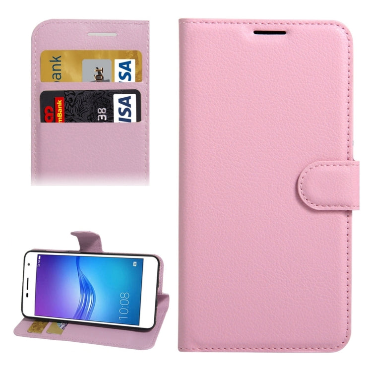 For Huawei Enjoy 6 Litchi Texture Horizontal Flip PU Leather Case with Holder & Card Slots & Wallet