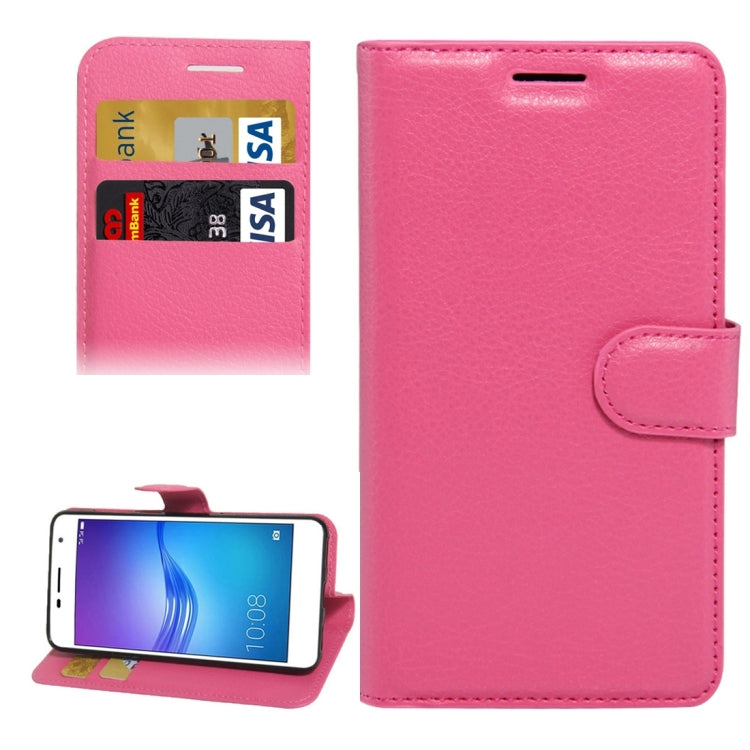 For Huawei Enjoy 6 Litchi Texture Horizontal Flip PU Leather Case with Holder & Card Slots & Wallet
