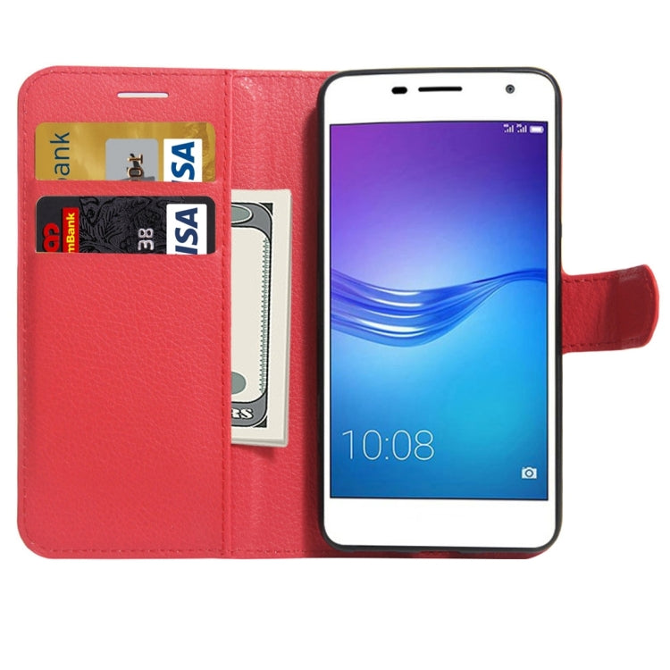 For Huawei Enjoy 6 Litchi Texture Horizontal Flip PU Leather Case with Holder & Card Slots & Wallet