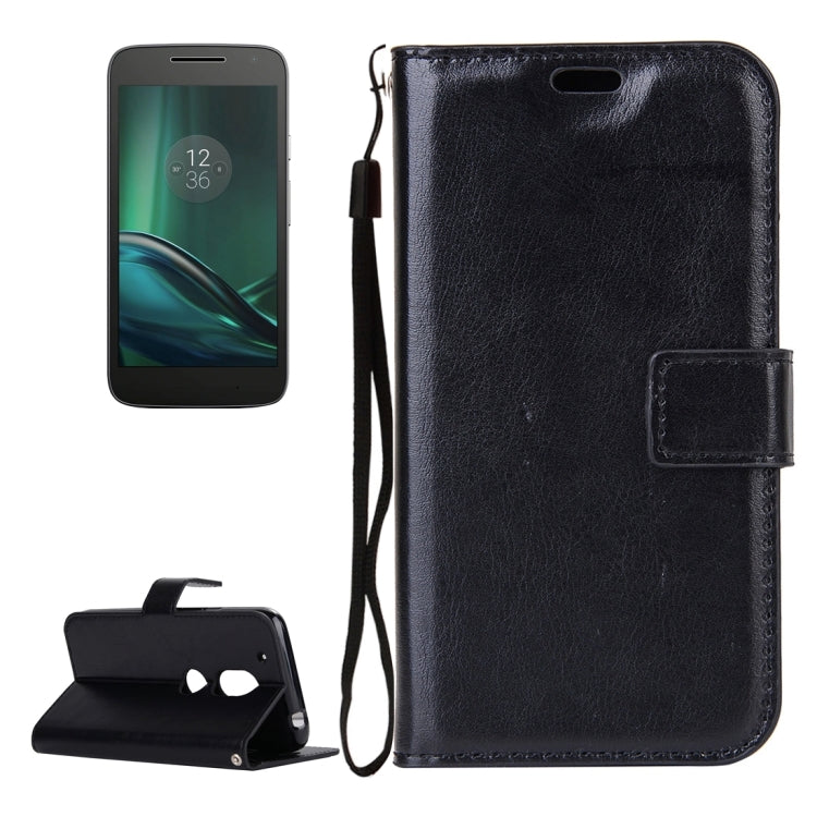 For Motorola Moto G4 Play Crazy Horse Texture Horizontal Flip PU Leather Case with Holder & Card Slots & Wallet & Photo Frame & Lanyard