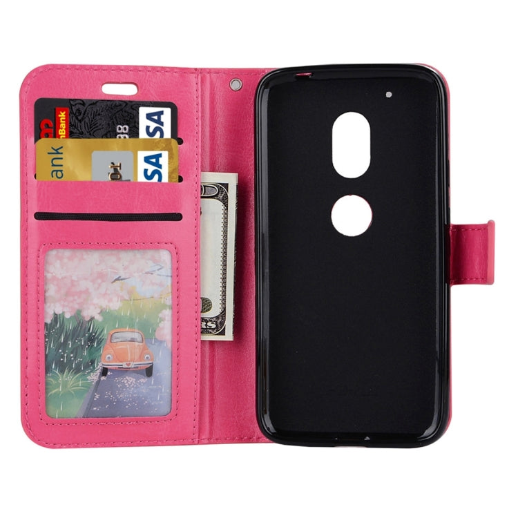 For Motorola Moto G4 Play Crazy Horse Texture Horizontal Flip PU Leather Case with Holder & Card Slots & Wallet & Photo Frame & Lanyard