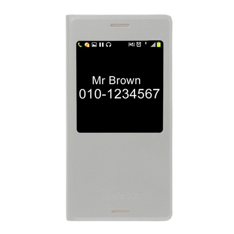 For Sony Xperia XZ Litchi Texture Horizontal Flip PU Leather Case with Call Display ID