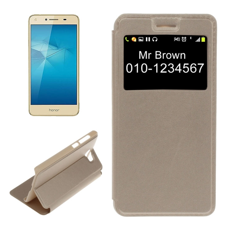 For Huawei Honor 5 Litchi Texture Horizontal Flip PU Leather Case with Call Display ID