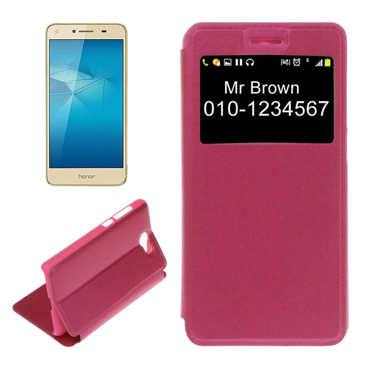 For Huawei Honor 5 Litchi Texture Horizontal Flip PU Leather Case with Call Display ID