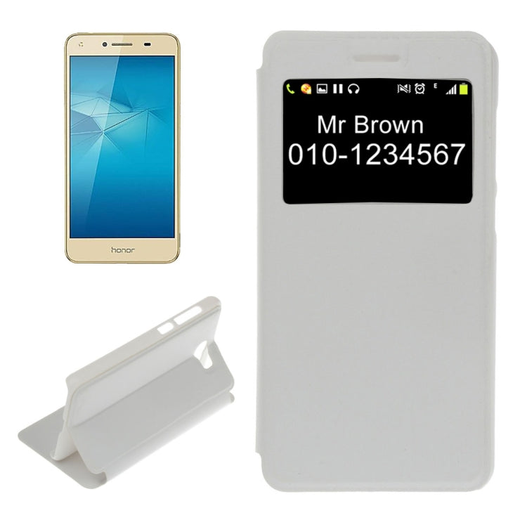 For Huawei Honor 5 Litchi Texture Horizontal Flip PU Leather Case with Call Display ID