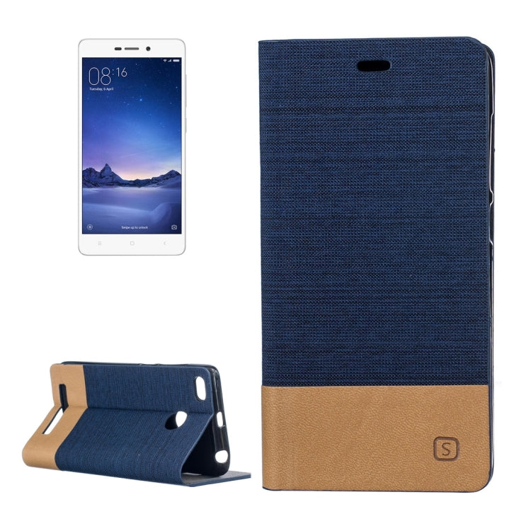 For Xiaomi Redmi 3S Canvas Pattern PU + TPU Horizontal Flip Leather Case with Holder & Card Slots