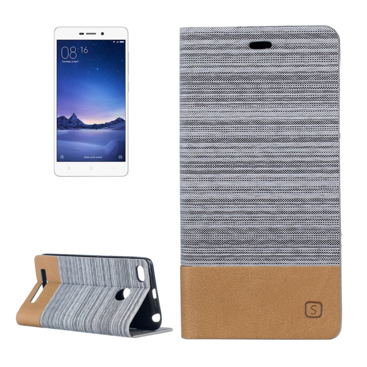 For Xiaomi Redmi 3S Canvas Pattern PU + TPU Horizontal Flip Leather Case with Holder & Card Slots