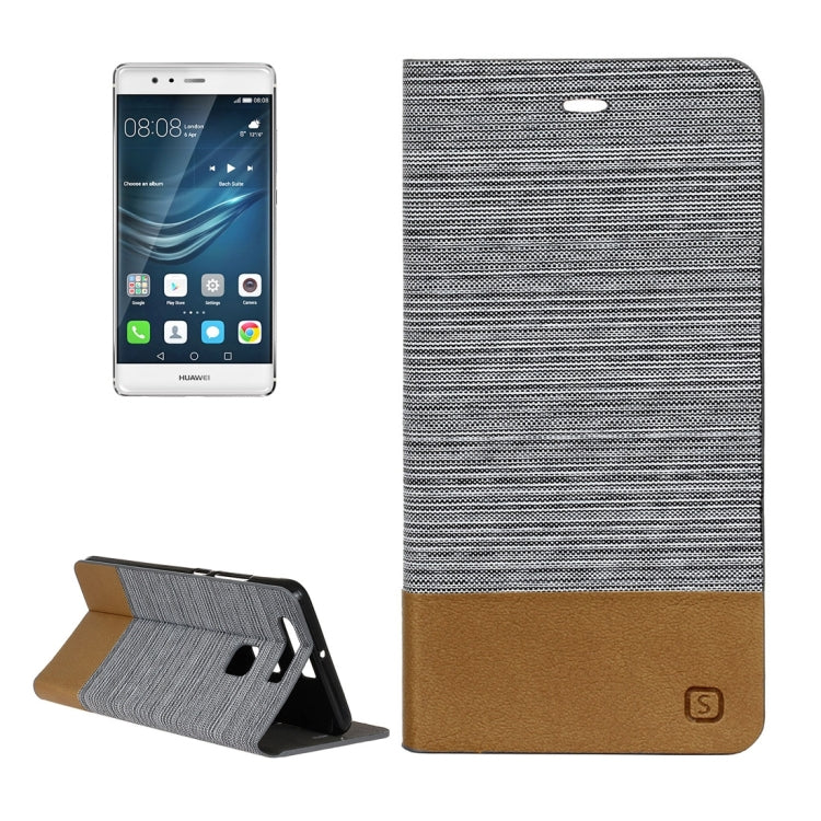 For Huawei P9 Canvas Pattern PU + TPU Horizontal Flip Leather Case with Holder & Card Slots