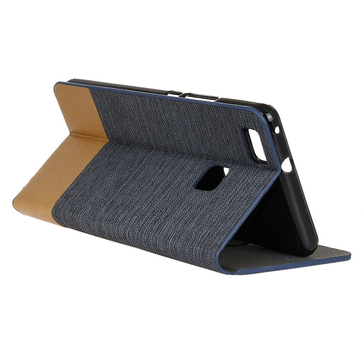 For Huawei P9 Lite Canvas Pattern PU + TPU Horizontal Flip Leather Case with Holder & Card Slots