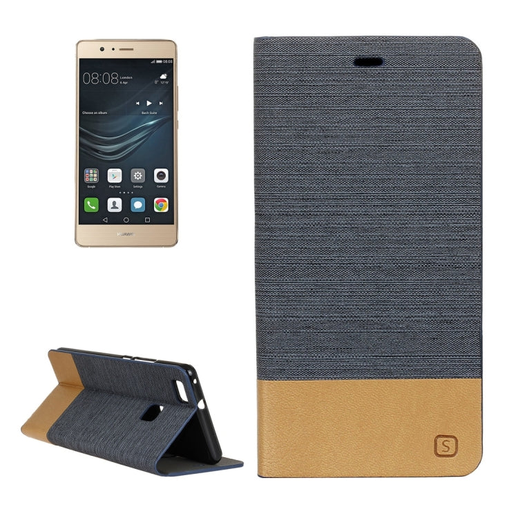 For Huawei P9 Lite Canvas Pattern PU + TPU Horizontal Flip Leather Case with Holder & Card Slots