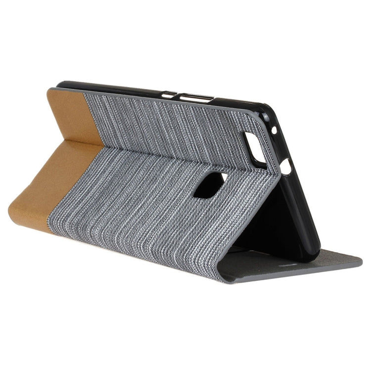 For Huawei P9 Lite Canvas Pattern PU + TPU Horizontal Flip Leather Case with Holder & Card Slots