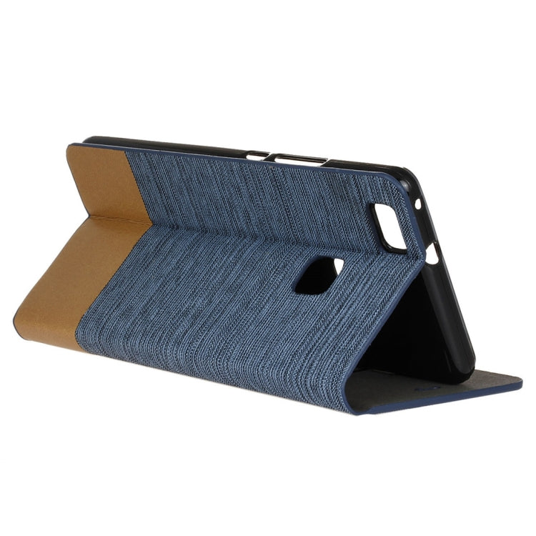 For Huawei P9 Lite Canvas Pattern PU + TPU Horizontal Flip Leather Case with Holder & Card Slots