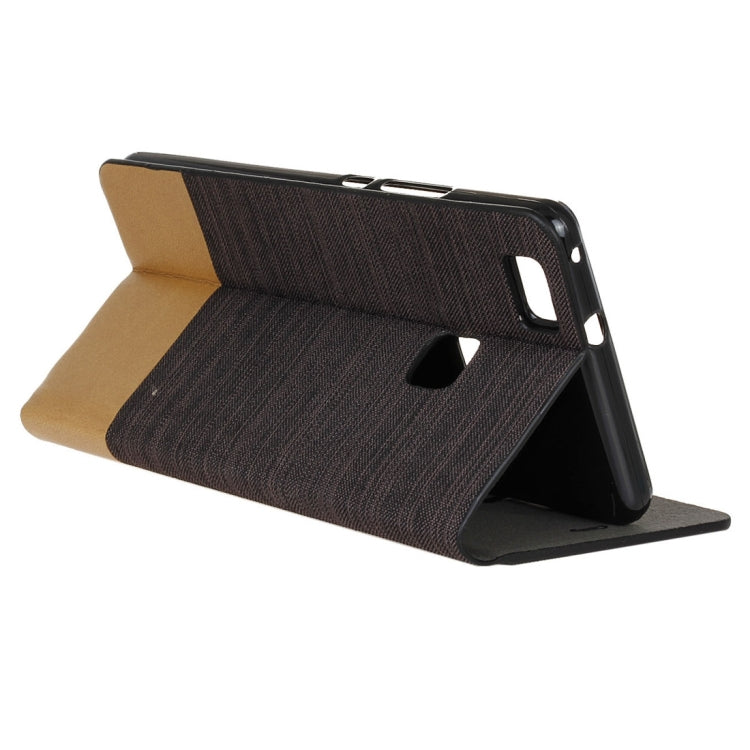 For Huawei P9 Lite Canvas Pattern PU + TPU Horizontal Flip Leather Case with Holder & Card Slots