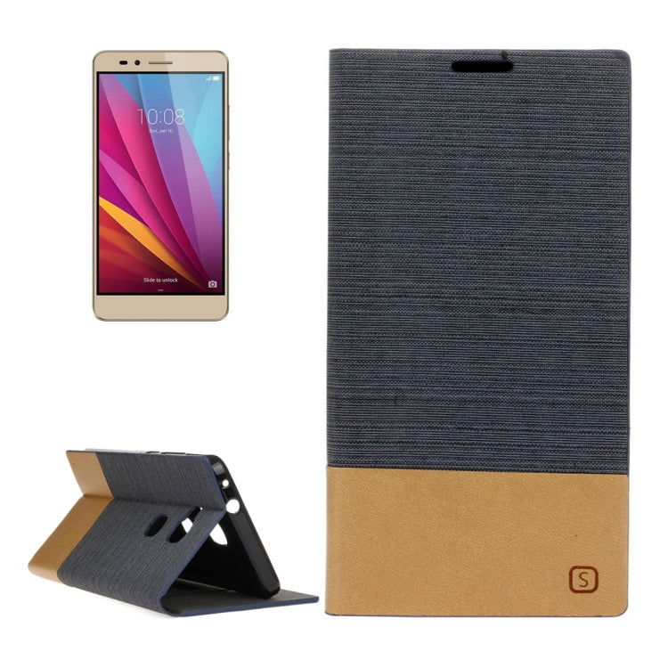 For Huawei Honor 5X Canvas Pattern PU + TPU Horizontal Flip Leather Case with Holder & Card Slots